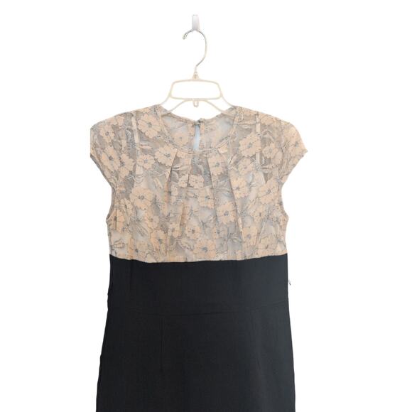 Tiana B Cream & Silver Lace Top Fitted Dress | Size 6 - Picture 2 of 3